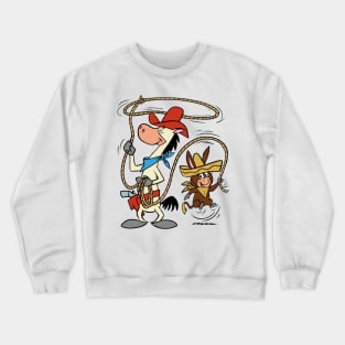 Quick Draw McGraw And Baba Looey Roping Crewneck Sweatshirt